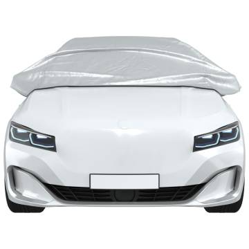 Half Car Cover with Hooks - Silver L | HipoMarket UK