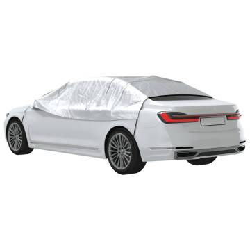 Half Car Cover with Hooks - Silver L | HipoMarket UK