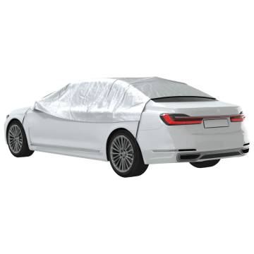 Half Car Cover with Hooks Silver XL PEVA - Protect Your Vehicle