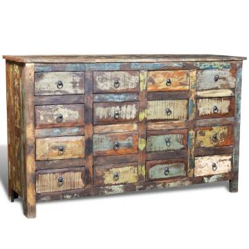 Reclaimed Solid Wood Antique-style Cabinet with 16 Drawers