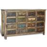 Reclaimed Solid Wood Antique-style Cabinet with 16 Drawers