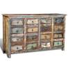 Reclaimed Solid Wood Antique-style Cabinet with 16 Drawers