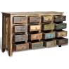 Reclaimed Solid Wood Antique-style Cabinet with 16 Drawers