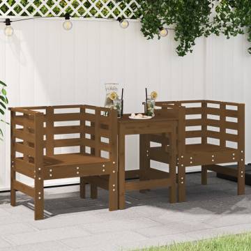 Honey Brown Garden Chairs 2 pcs - Solid Pine Wood | HipoMarket