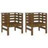 Honey Brown Garden Chairs 2 pcs - Solid Pine Wood | HipoMarket