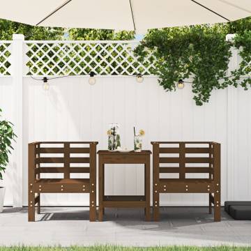 Honey Brown Garden Chairs 2 pcs - Solid Pine Wood | HipoMarket