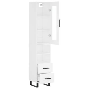 Stylish Highboard White 34.5x34x180 cm | Hipomarket