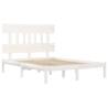 Bed Frame White Solid Wood 160x200 cm | Stylish & Sturdy