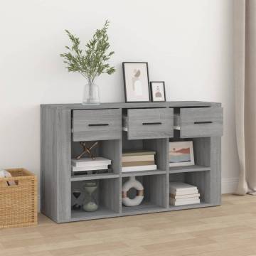 Elegant Grey Sonoma Sideboard | 100x30x59.5 cm Engineered Wood