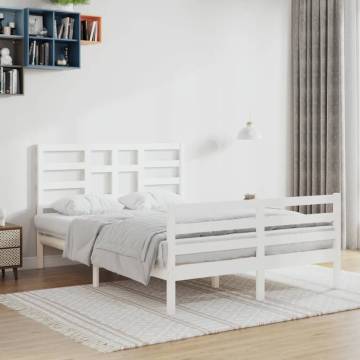 Elegant White Solid Wood Bed Frame 120x200 cm | HipoMarket