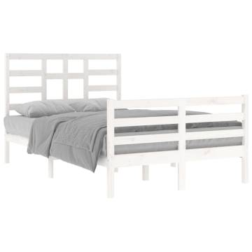 Elegant White Solid Wood Bed Frame 120x200 cm | HipoMarket