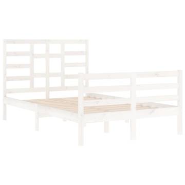 Elegant White Solid Wood Bed Frame 120x200 cm | HipoMarket