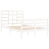 Elegant White Solid Wood Bed Frame 120x200 cm | HipoMarket