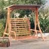 Swing Bench with Canopy - Solid Wood Spruce & Teak Finish