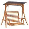 Swing Bench with Canopy - Solid Wood Spruce & Teak Finish