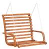 Swing Bench with Canopy - Solid Wood Spruce & Teak Finish