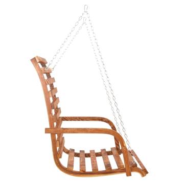 Swing Bench with Canopy - Solid Wood Spruce & Teak Finish