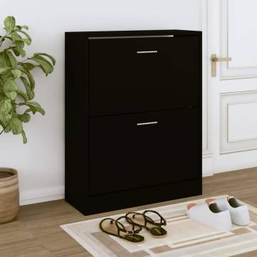 Shoe Cabinet Black 63x24x81 cm - Stylish Storage Solution