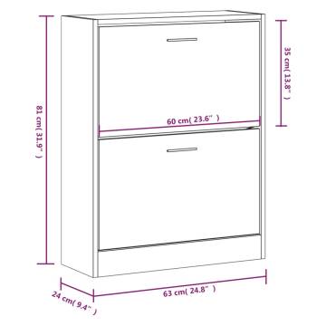 Shoe Cabinet Black 63x24x81 cm - Stylish Storage Solution