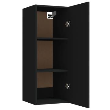 Wall Cabinet Black 34.5x34x90 cm | Stylish Storage Solution