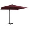 Cantilever Umbrella with LED lights Bordeaux Red 250x250 cm Colour red Size 250 x 250 cm Quantity in Package 1 