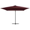 Cantilever Umbrella with LED Lights - Bordeaux Red 250x250 cm