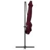 Cantilever Umbrella with LED Lights - Bordeaux Red 250x250 cm