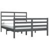 Grey Solid Wood Pine Bed Frame 140x190 cm - Stylish & Sturdy