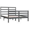 Grey Solid Wood Pine Bed Frame 140x190 cm - Stylish & Sturdy