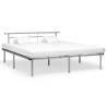 Bed Frame Grey Metal 200x200 cm Colour grey Size 200 x 200 cm 