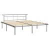 Elegant Grey Metal Bed Frame 200x200 cm | HipoMarket