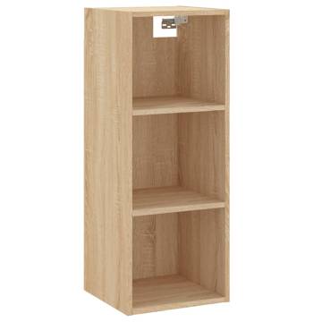 Stylish Highboard Sonoma Oak - 34.5x34x180 cm Engineered Wood