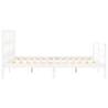 White Bed Frame with Headboard 160x200 cm - Solid Wood