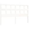 White Bed Frame with Headboard 160x200 cm - Solid Wood