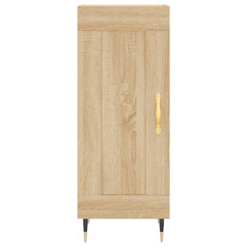 Stylish Highboard Sonoma Oak - 34.5x34x180 cm Engineered Wood