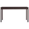 7 Piece Dark Brown Pinewood Dining Set - Elegant & Minimalist