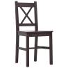 7 Piece Dark Brown Pinewood Dining Set - Elegant & Minimalist