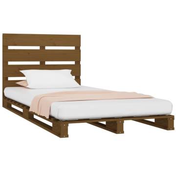 Honey Brown Solid Wood Bed Frame 100x200 cm | HipoMarket