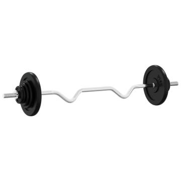 90kg Cast Iron Chrome Plated Barbell with Plates - HipoMarket