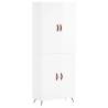 Elegant Highboard High Gloss White - 69.5x34x180 cm