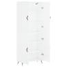 Elegant Highboard High Gloss White - 69.5x34x180 cm