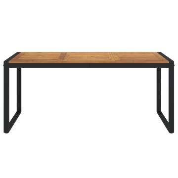 Garden Table with U-shaped Legs - Solid Acacia Wood 180x90 cm