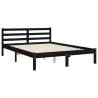 Stylish Black Bed Frame with Headboard - 120x200 cm Solid Wood