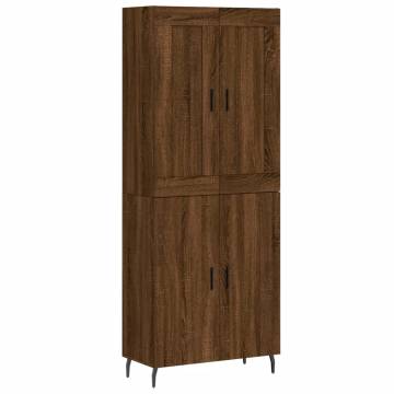 Elegant Highboard Brown Oak - Stylish Storage Solution