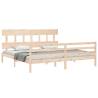 Solid Wood Bed Frame with Headboard 200x200 cm | HipoMarket