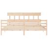 Solid Wood Bed Frame with Headboard 200x200 cm | HipoMarket