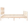 Solid Wood Bed Frame with Headboard 200x200 cm | HipoMarket