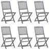 Folding Outdoor Chairs 6 pcs Solid Acacia Wood Colour grey Quantity in Package 6 Model without armrest Number of 1 