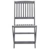 Folding Outdoor Chairs - 6 pcs Solid Acacia Wood Set