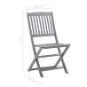 Folding Outdoor Chairs - 6 pcs Solid Acacia Wood Set